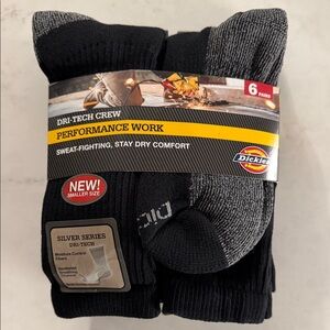 Dickies Performance Work Crew Socks - Black and Gray